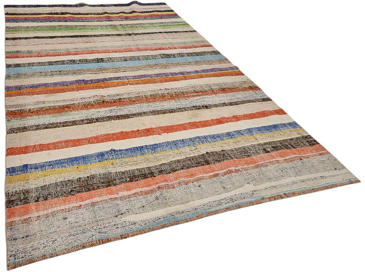 6x11 Handmade Vintage Chaput Kilim Rug - 51866