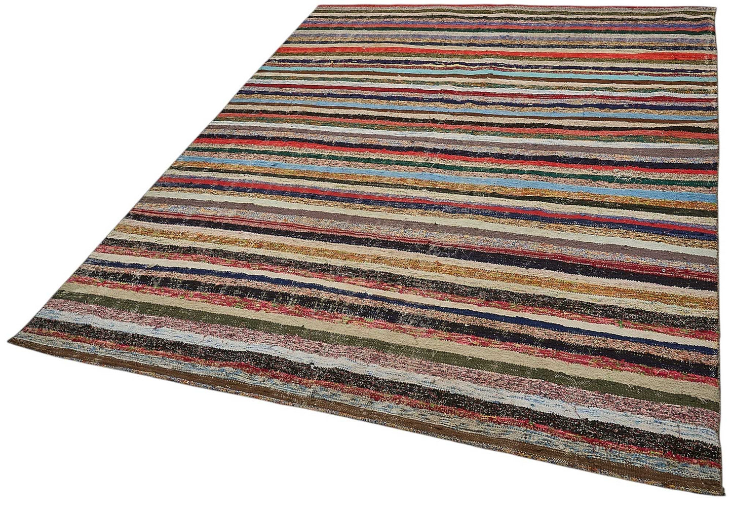 6x8 Handmade Vintage Chaput Kilim Rug - 51867