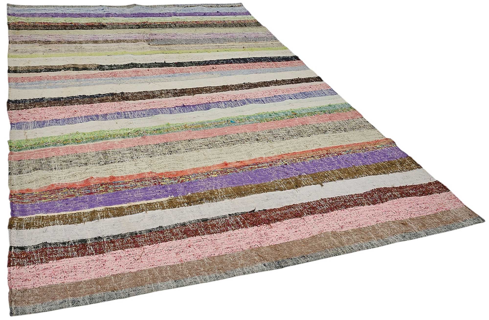 6x9 Handmade Vintage Chaput Kilim Rug - 51868
