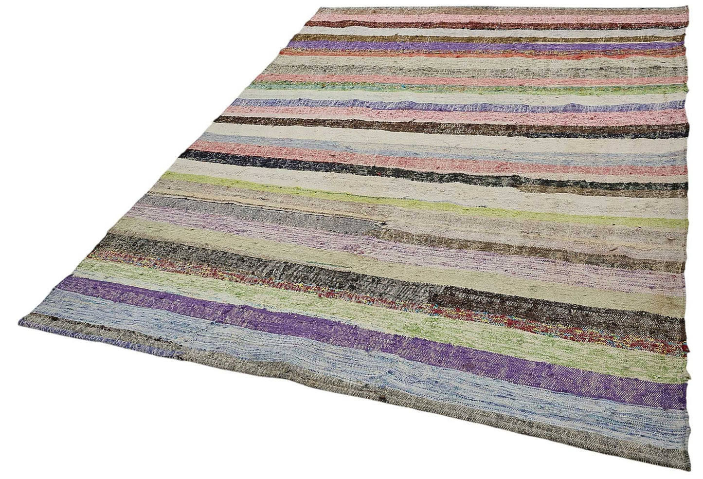 6x9 Handmade Vintage Chaput Kilim Rug - 51868