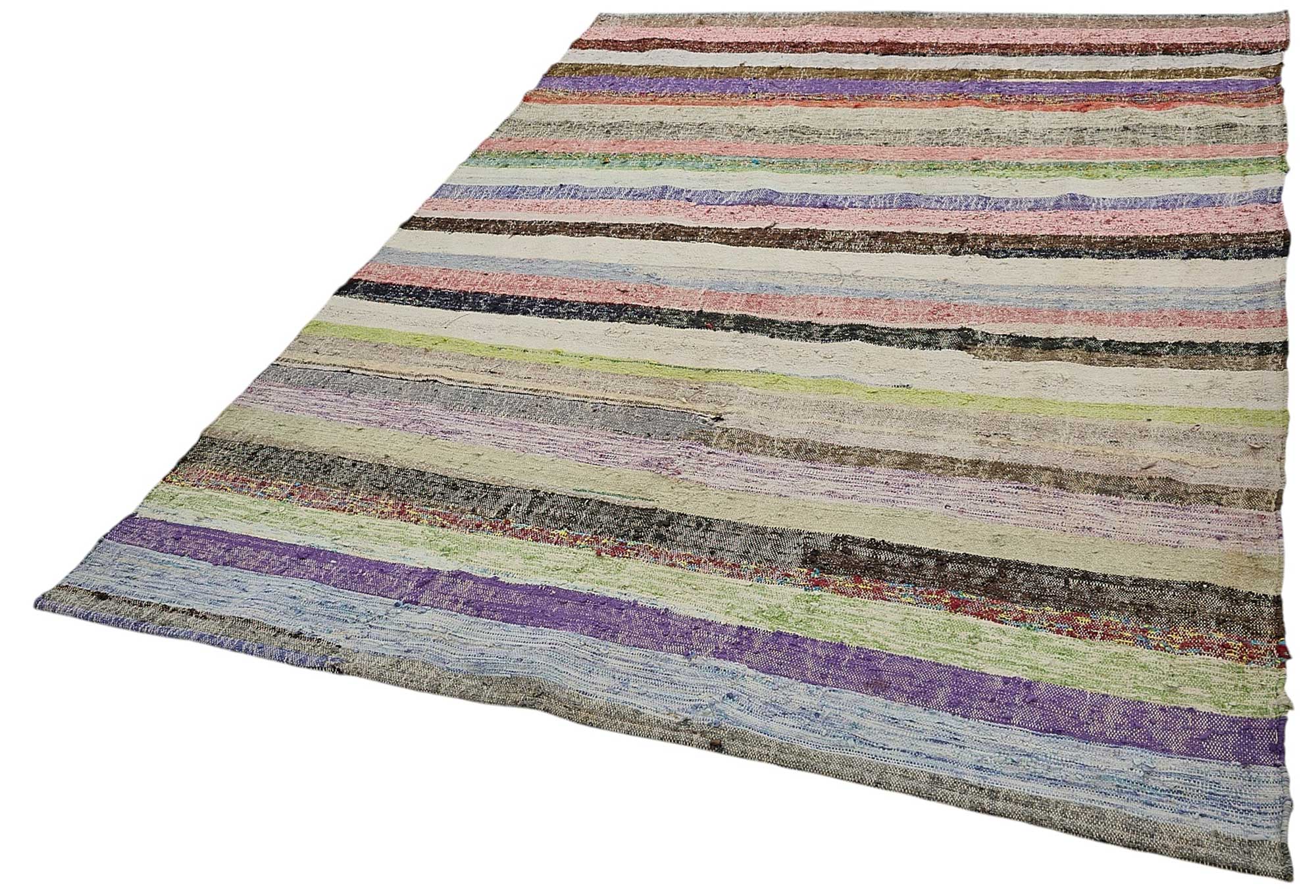 6x9 Handmade Vintage Chaput Kilim Rug - 51868