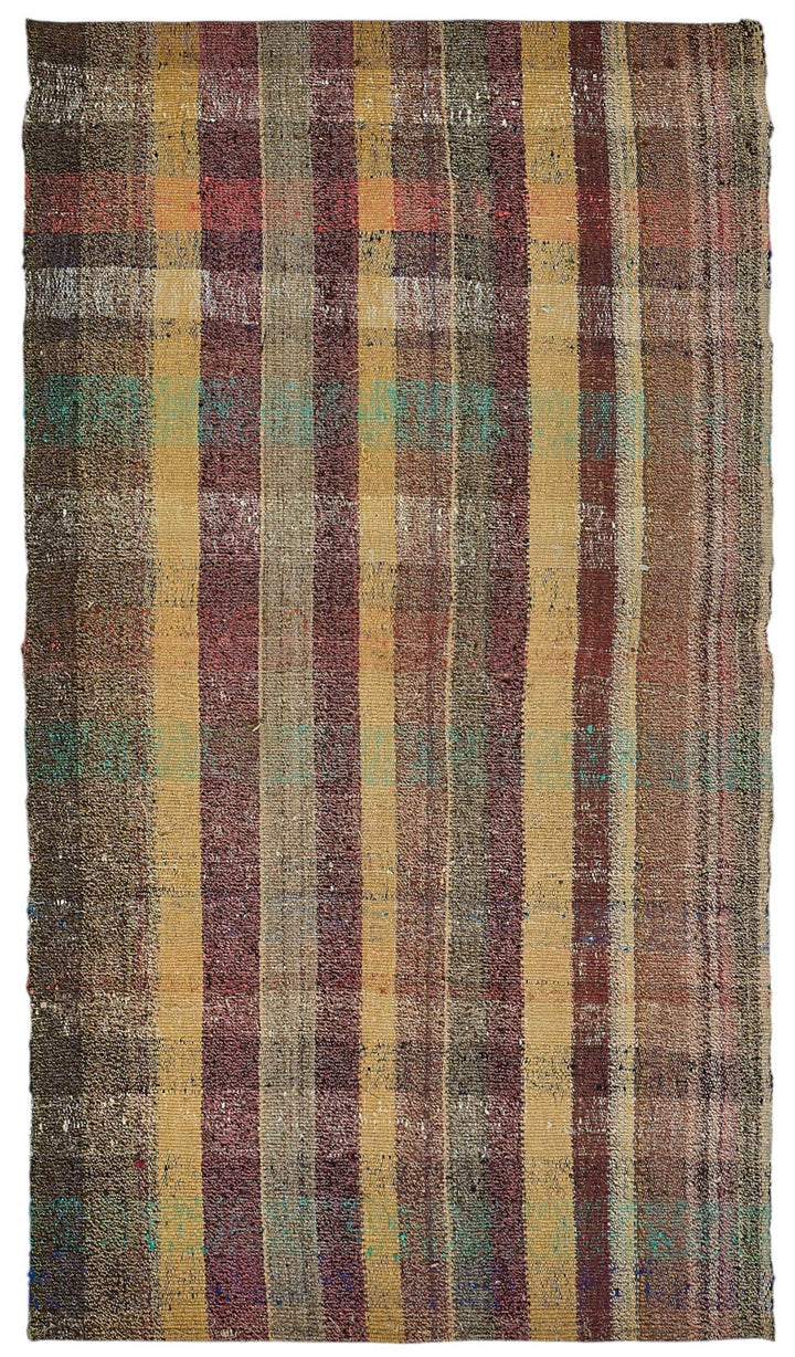 4x8 Handmade Vintage Chaput Kilim Rug - 51869