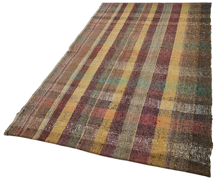 4x8 Handmade Vintage Chaput Kilim Rug - 51869