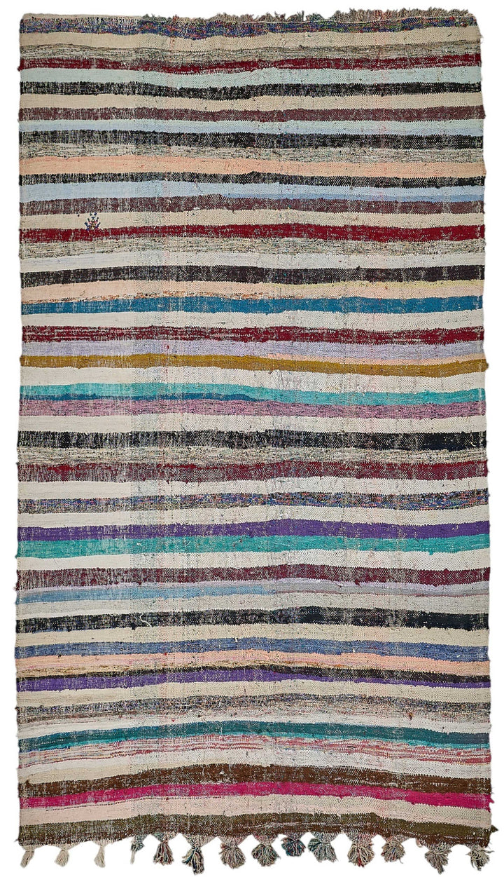 6x10 Handmade Vintage Chaput Kilim Rug - 51870