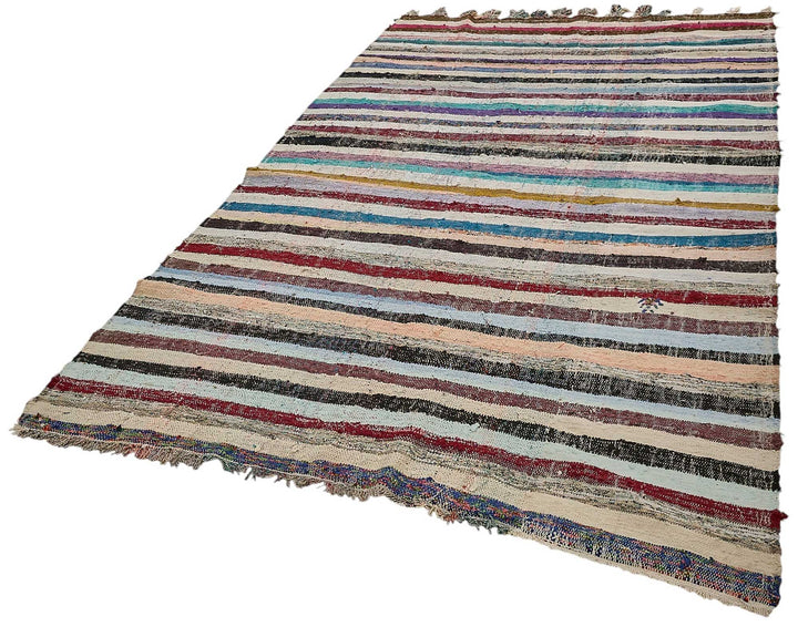 6x10 Handmade Vintage Chaput Kilim Rug - 51870