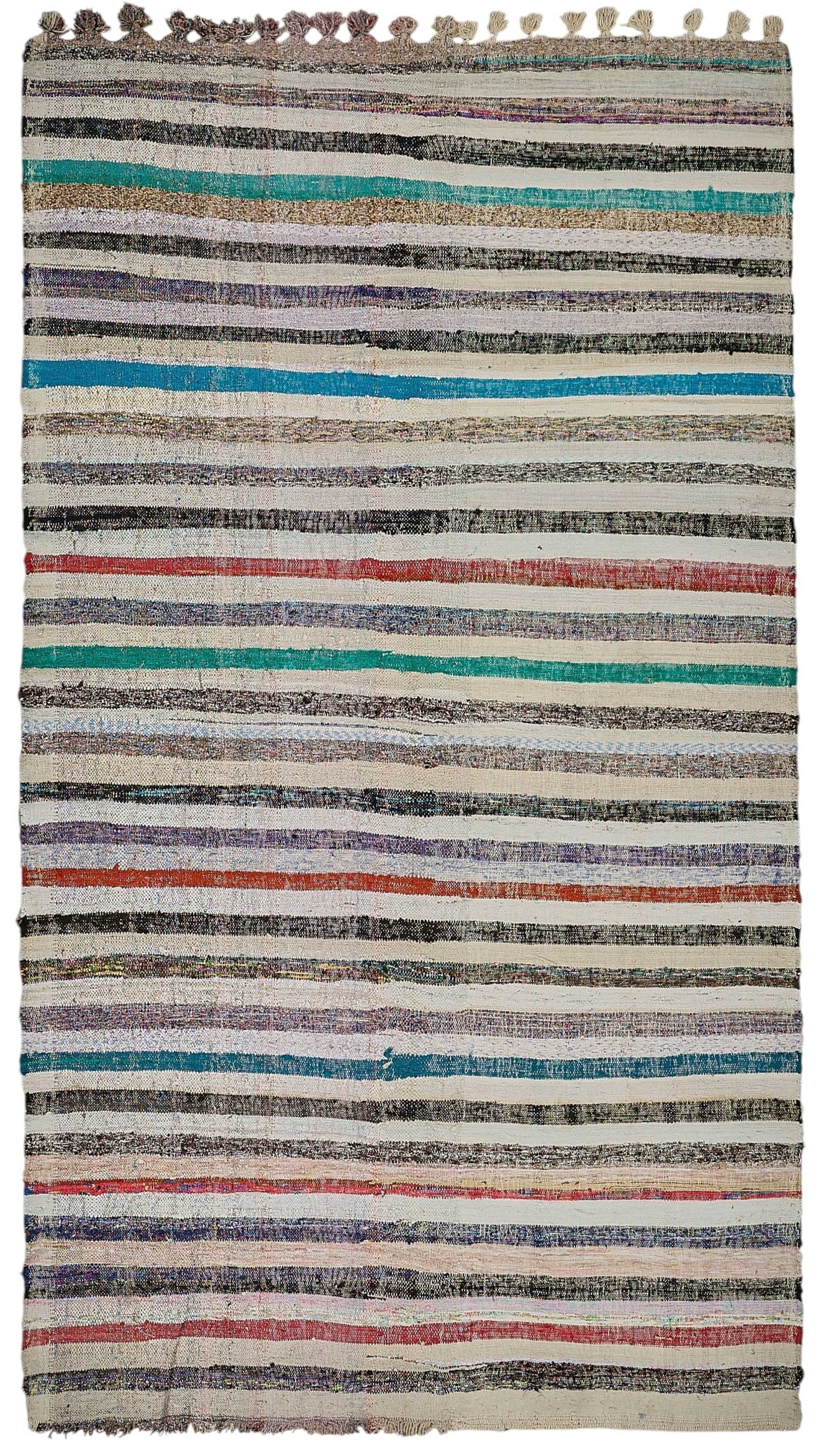 6x10 Handmade Vintage Chaput Kilim Rug - 51871