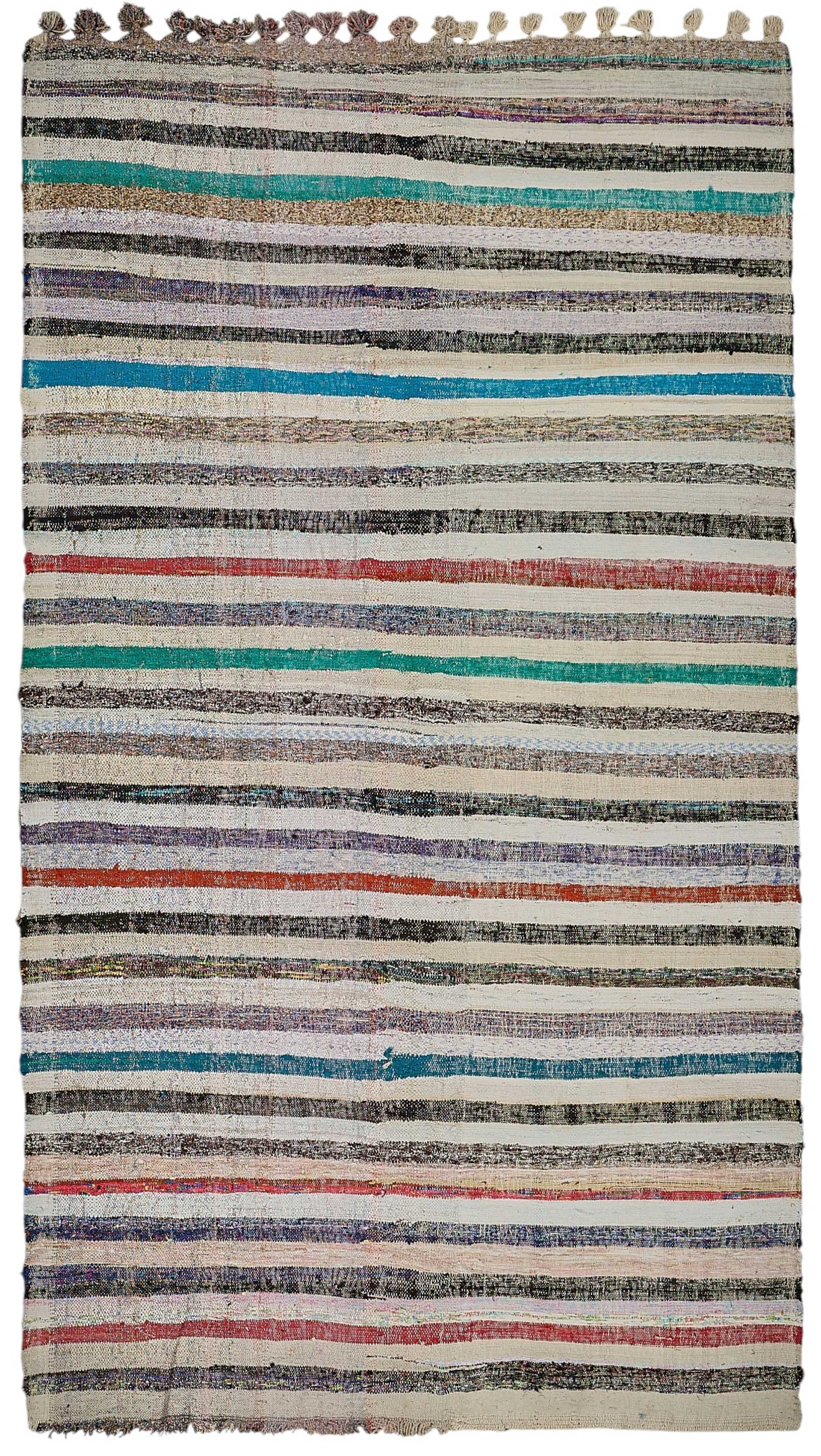 6x10 Handmade Vintage Chaput Kilim Rug - 51871