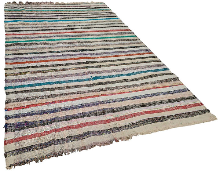 6x10 Handmade Vintage Chaput Kilim Rug - 51871