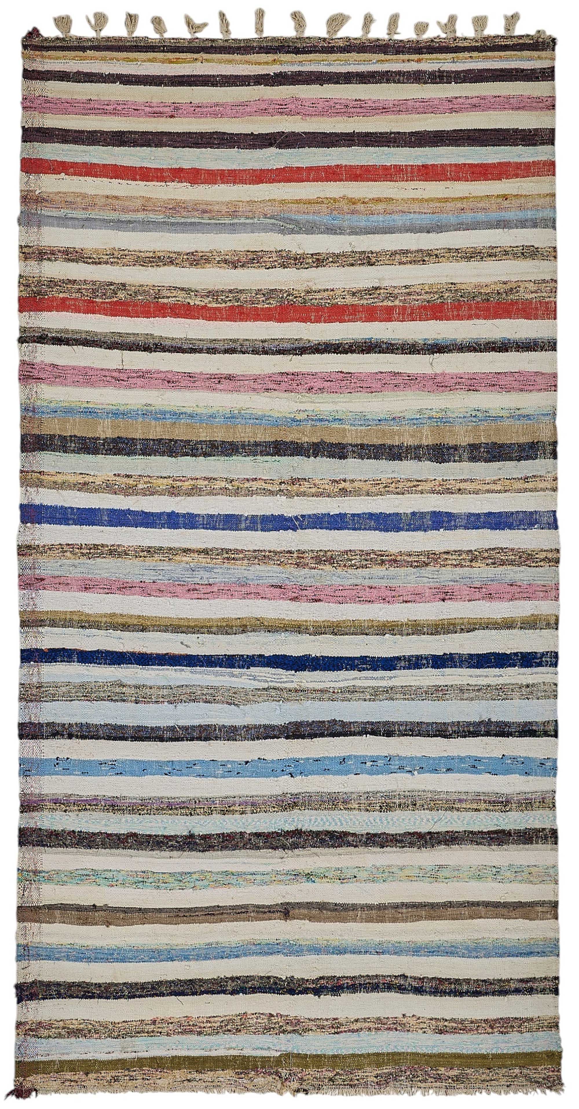 5x11 Handmade Vintage Chaput Kilim Rug - 51872