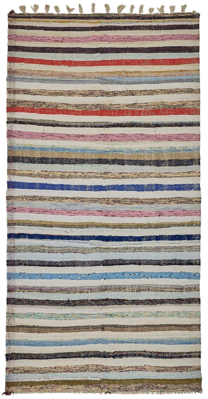 5x11 Handmade Vintage Chaput Kilim Rug - 51872