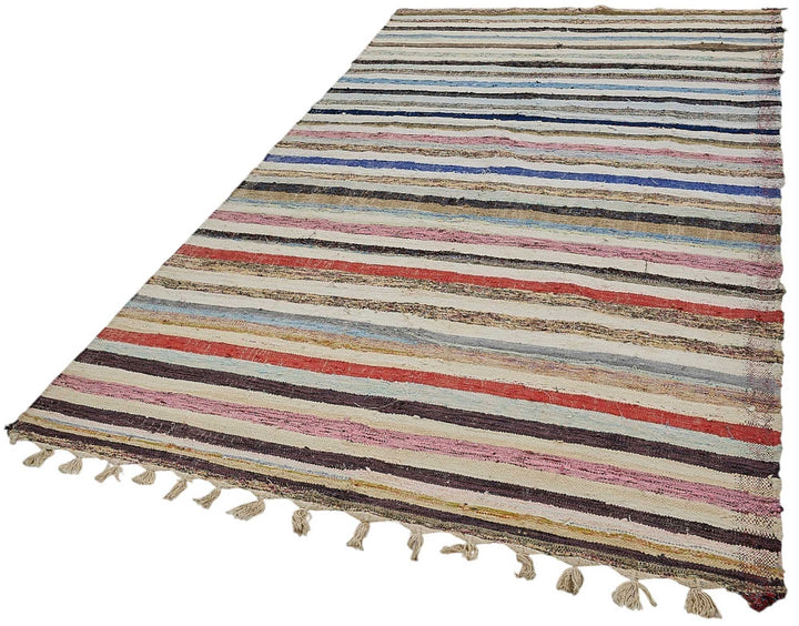 5x11 Handmade Vintage Chaput Kilim Rug - 51872