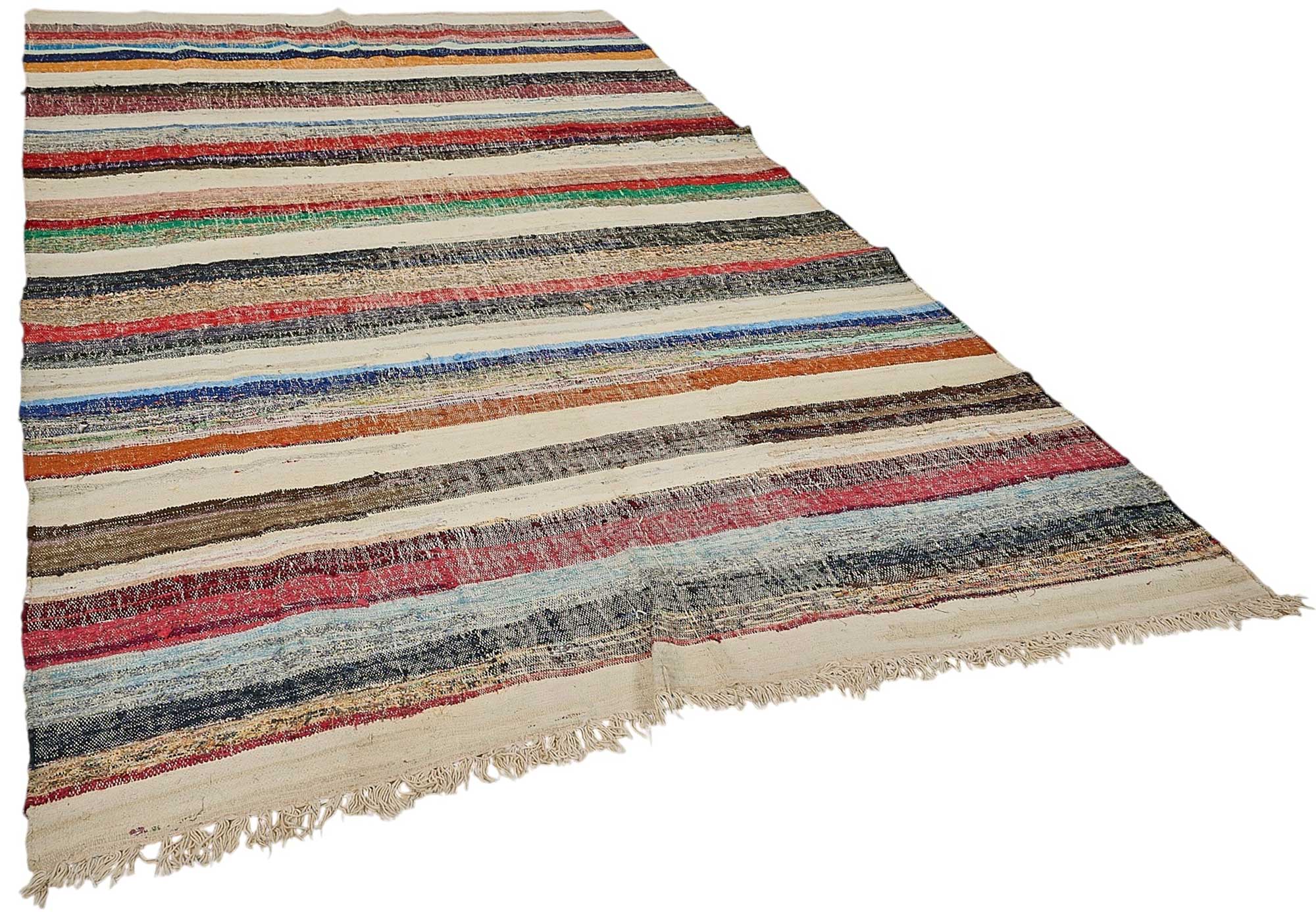 7x11 Handmade Vintage Chaput Kilim Rug - 51873