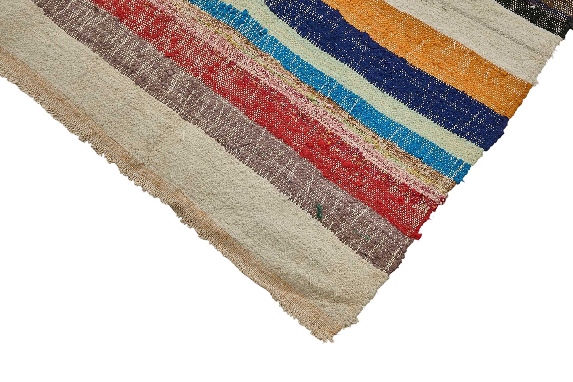 7x11 Handmade Vintage Chaput Kilim Rug - 51873