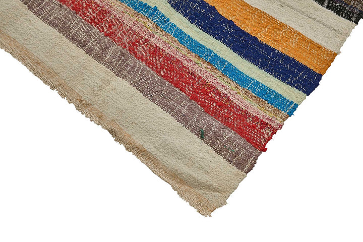 7x11 Handmade Vintage Chaput Kilim Rug - 51873