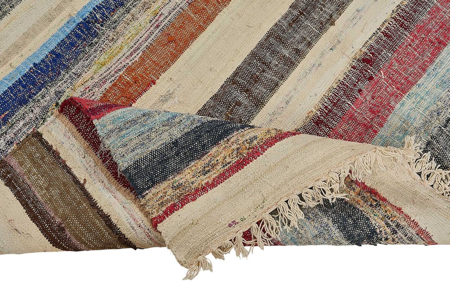7x11 Handmade Vintage Chaput Kilim Rug - 51873