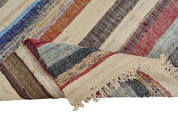 7x11 Handmade Vintage Chaput Kilim Rug - 51873