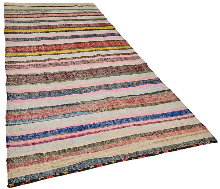 5x11 Handmade Vintage Chaput Kilim Rug - 51874