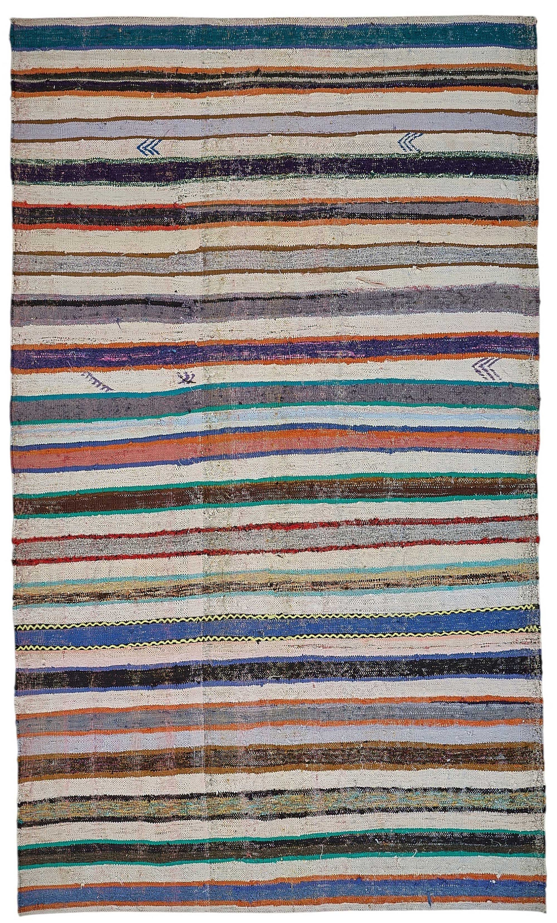 6x10 Handmade Vintage Chaput Kilim Rug - 51875