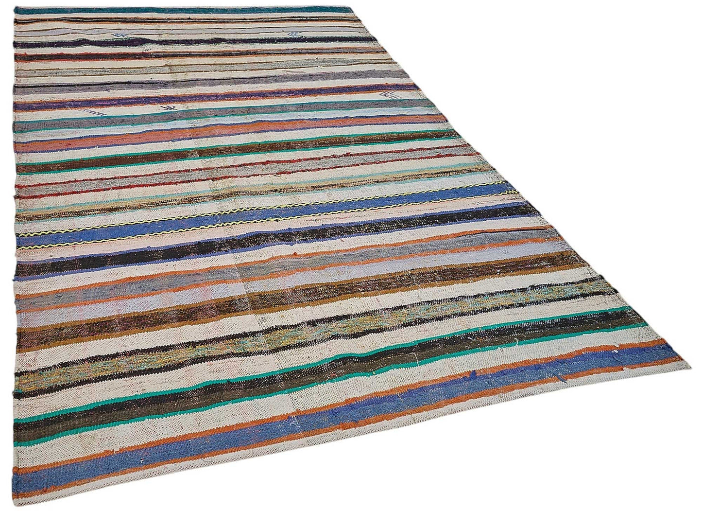 6x10 Handmade Vintage Chaput Kilim Rug - 51875