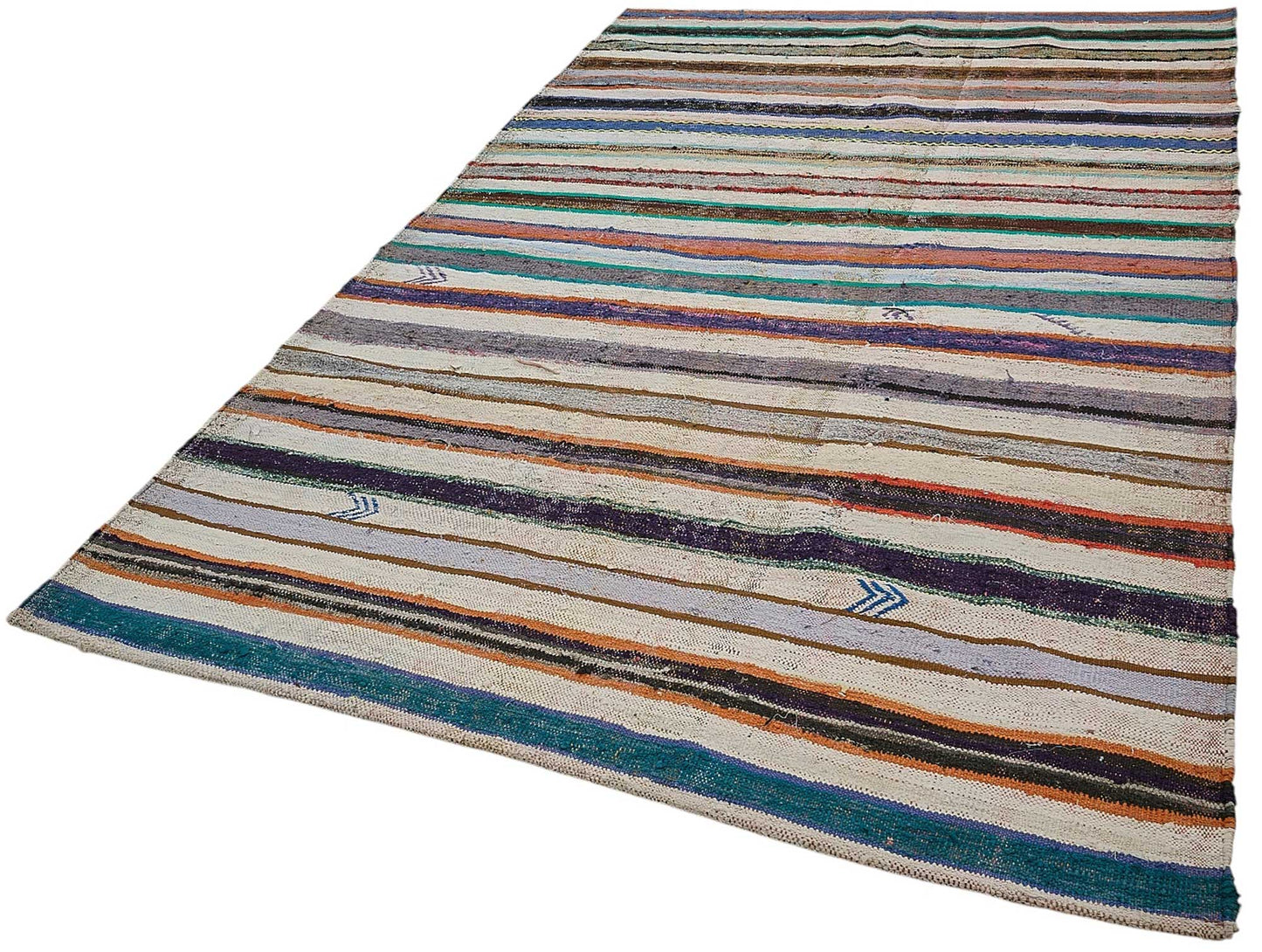 6x10 Handmade Vintage Chaput Kilim Rug - 51875