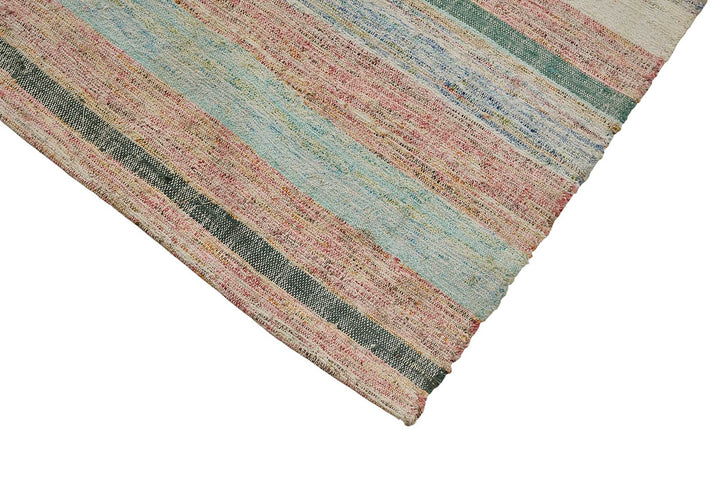 7x9 Handmade Vintage Chaput Kilim Rug - 51876