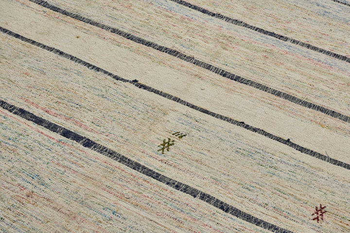 7x9 Handmade Vintage Chaput Kilim Rug - 51876