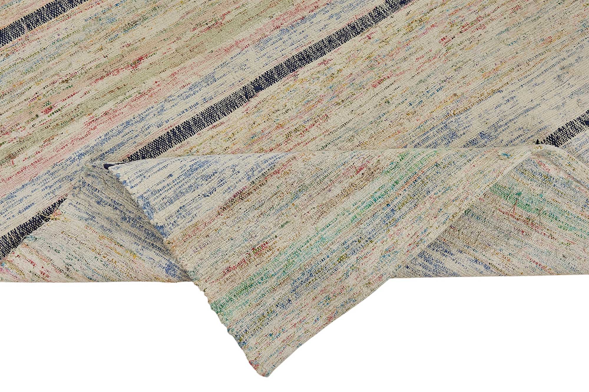 7x9 Handmade Vintage Chaput Kilim Rug - 51876