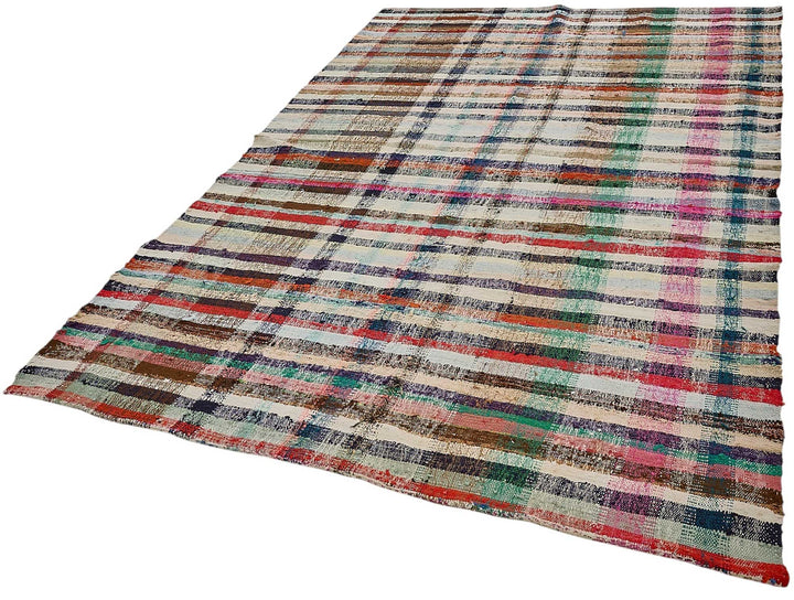 6x10 Handmade Vintage Chaput Kilim Rug - 51877