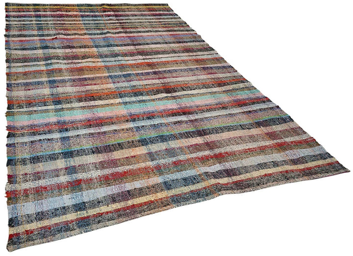 6x11 Handmade Vintage Chaput Kilim Rug - 51878
