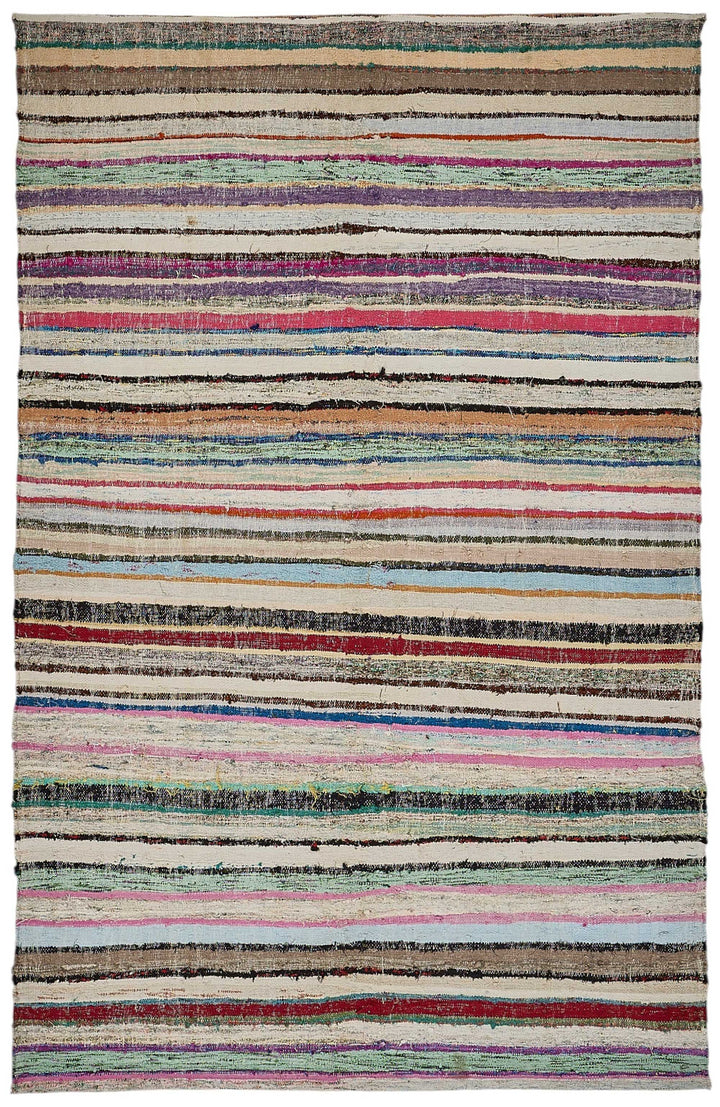 6x10 Handmade Vintage Chaput Kilim Rug - 51880