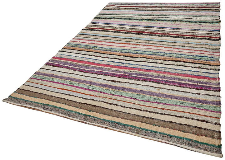 6x10 Handmade Vintage Chaput Kilim Rug - 51880