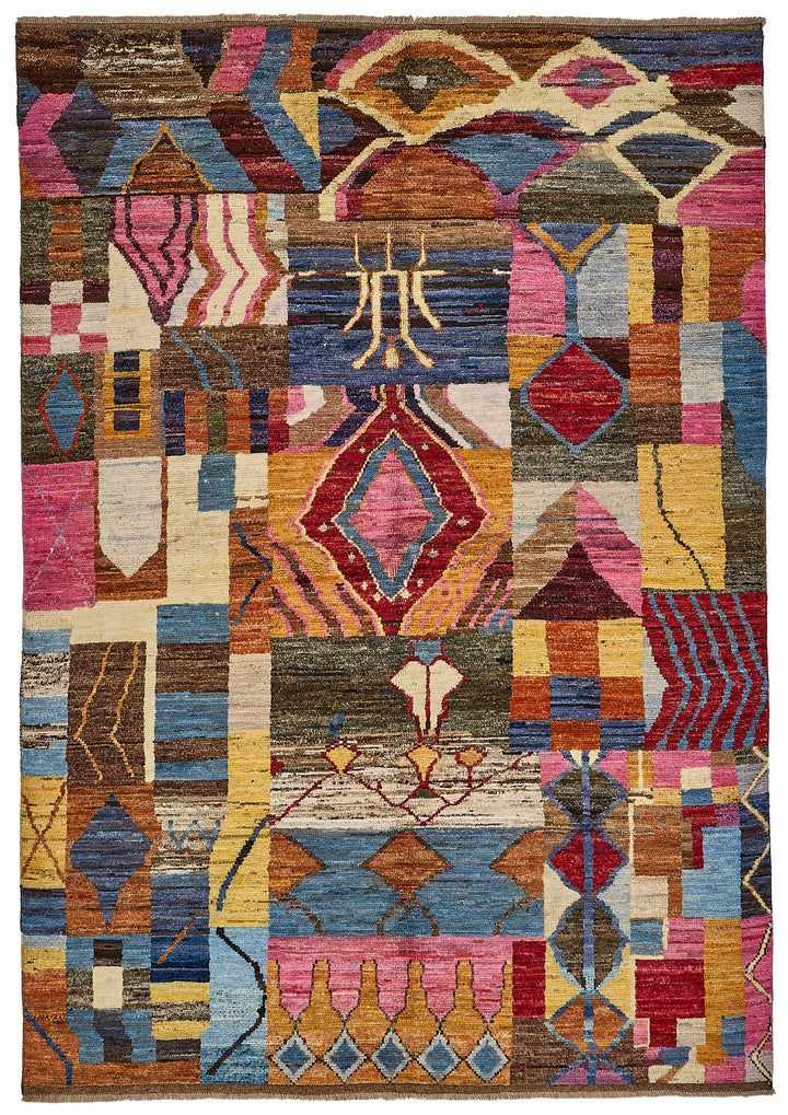 5x8 Multicolor Modern Tribal Rug - 51931