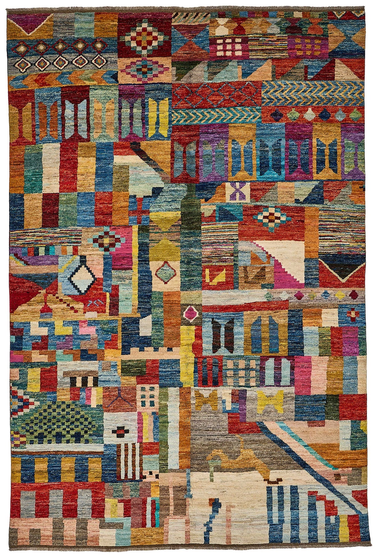 6x10 Multicolor Modern Tribal Rug - 51932