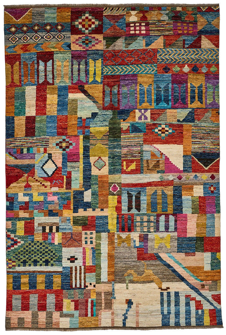 6x10 Multicolor Modern Tribal Rug - 51932