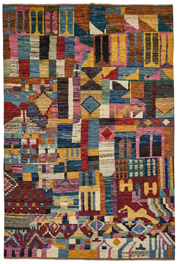 6x10 Multicolor Modern Tribal Rug - 51933