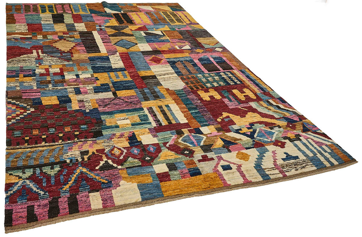 6x10 Multicolor Modern Tribal Rug - 51933
