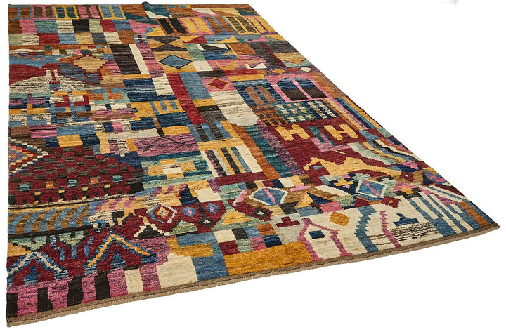 6x10 Multicolor Modern Tribal Rug - 51933
