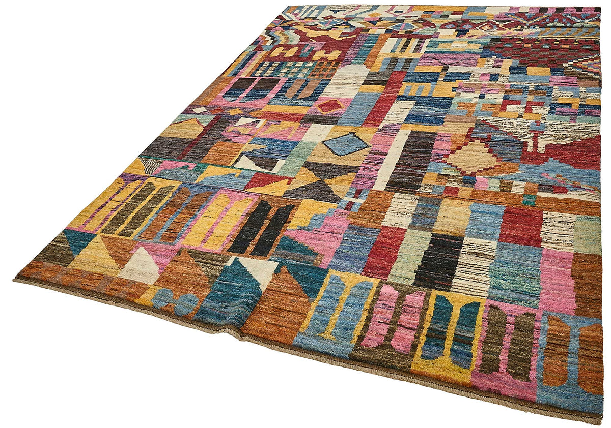 6x10 Multicolor Modern Tribal Rug - 51933