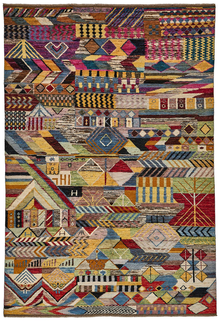 7x10 Multicolor Modern Tribal Rug - 51934