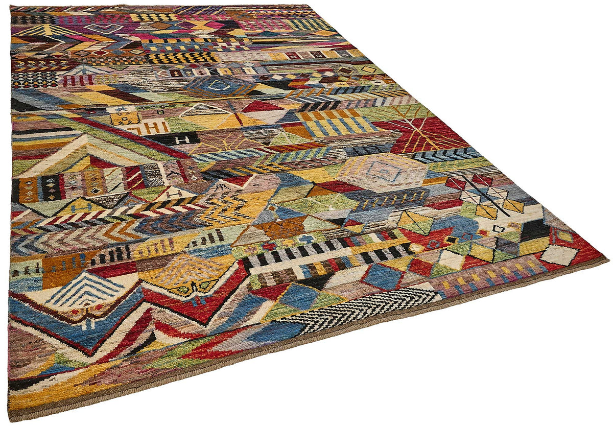 7x10 Multicolor Modern Tribal Rug - 51934