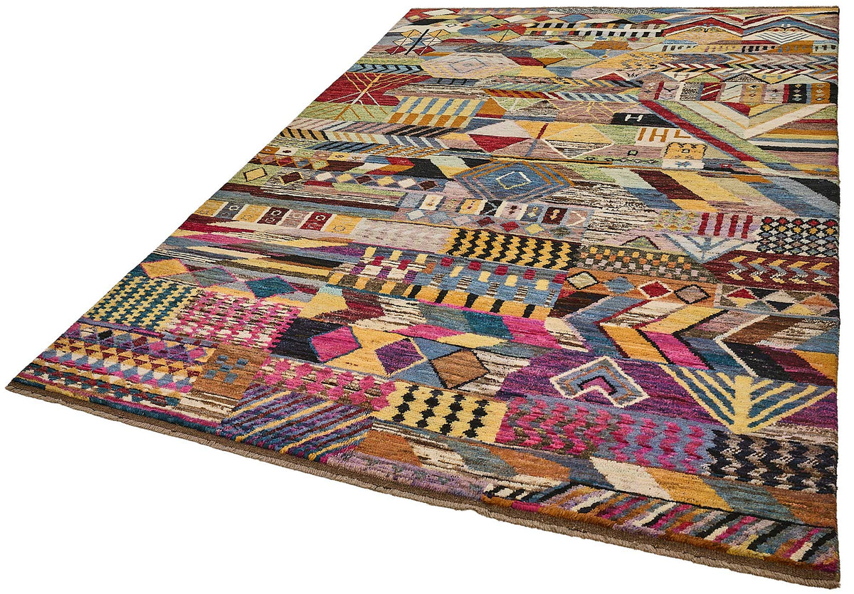 7x10 Multicolor Modern Tribal Rug - 51934