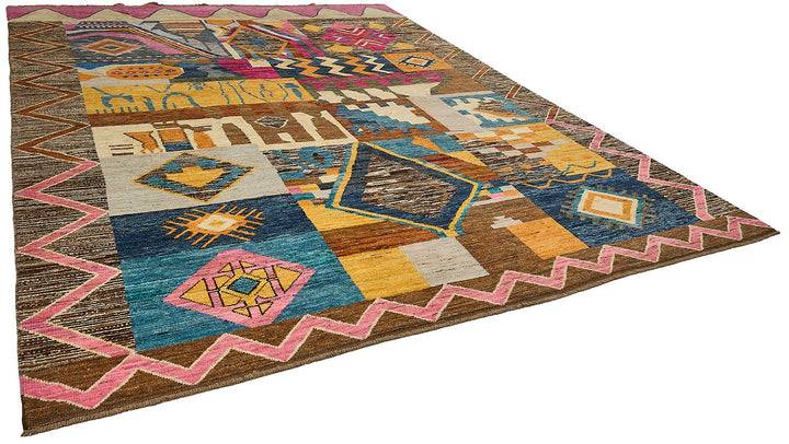 10x13 Multicolor Modern Tribal Rug - 51935