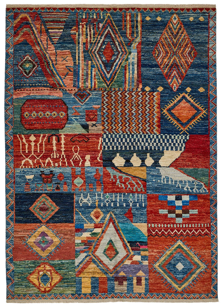 6x8 Multicolor Modern Tribal Rug - 51936