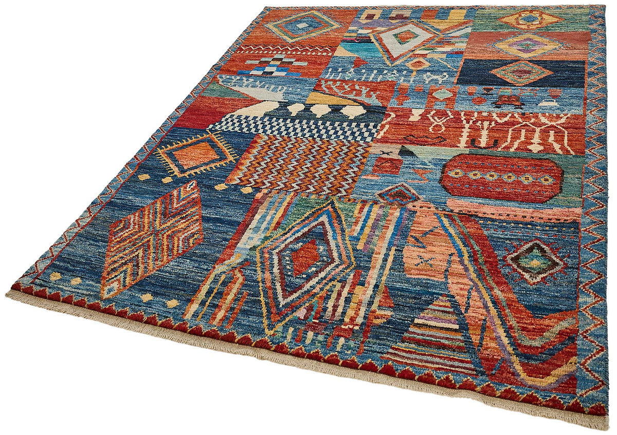 6x8 Multicolor Modern Tribal Rug - 51936