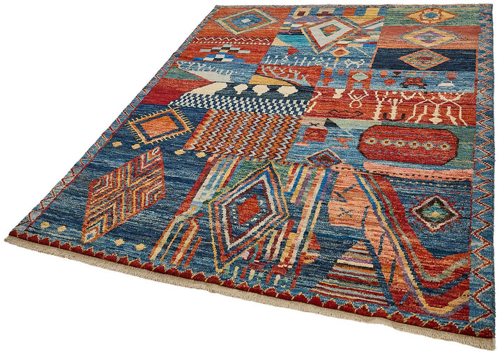 6x8 Multicolor Modern Tribal Rug - 51936