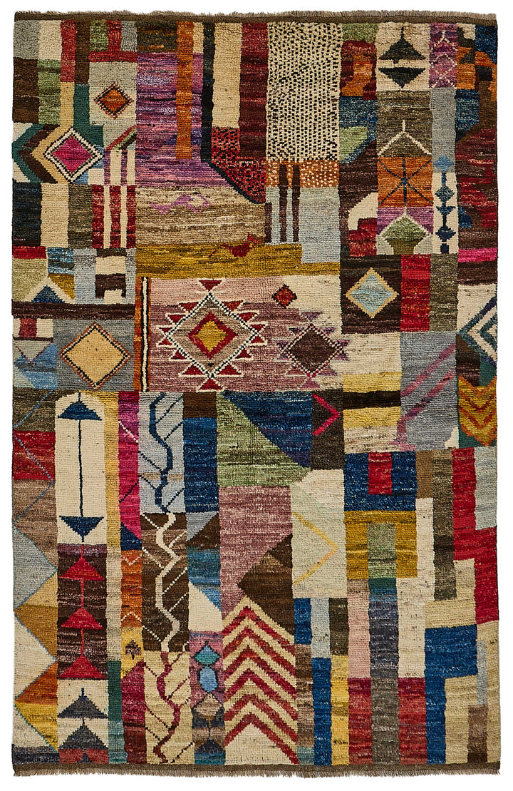 4x6 Multicolor Modern Tribal Rug - 51938