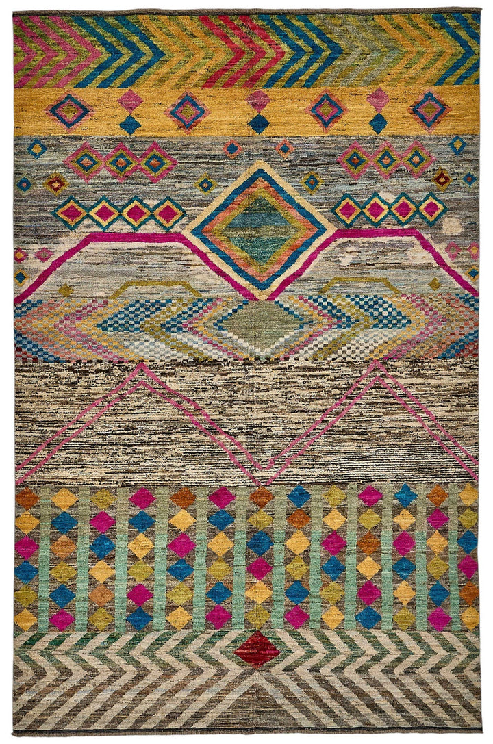 6x10 Multicolor Modern Tribal Rug - 51940