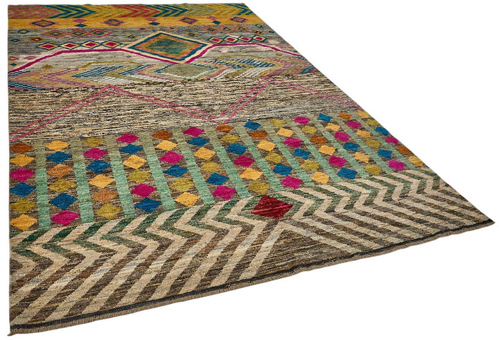 6x10 Multicolor Modern Tribal Rug - 51940