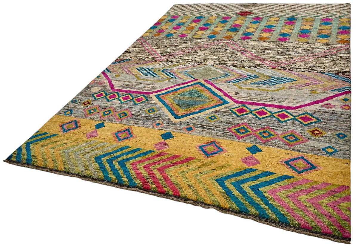6x10 Multicolor Modern Tribal Rug - 51940