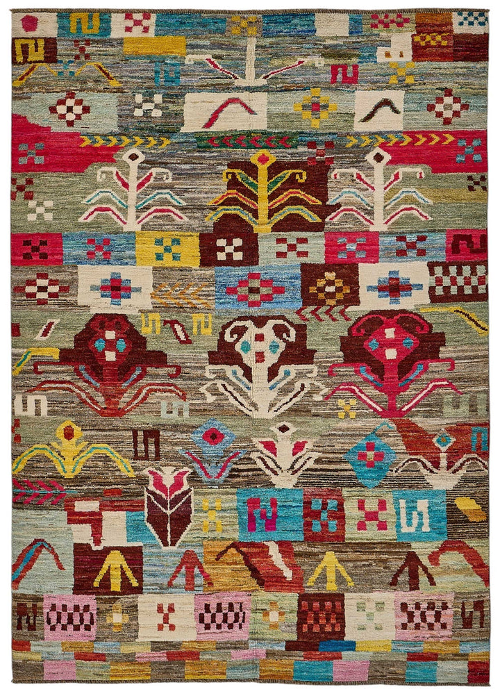 6x9 Multicolor Modern Tribal Rug - 51941